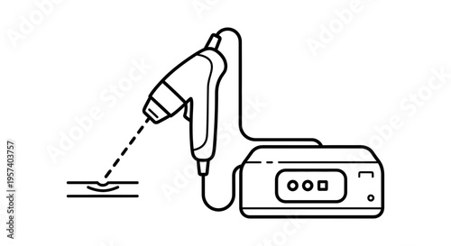 Medical Laser Device Treating Skin Lesion on Body Part