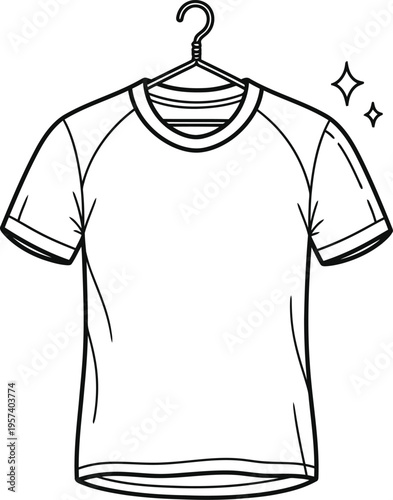 Clean t-shirt on hanger vector illustration for apparel design and fashion branding