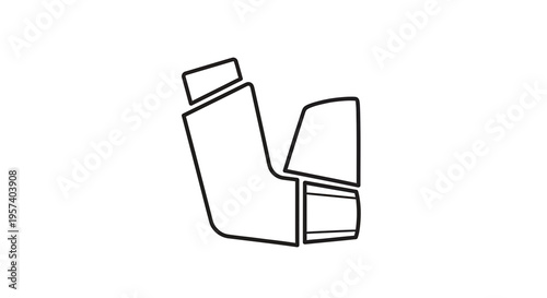 Minimalist Line Art of a Car Seat, Isolated on White Background