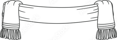 Hand Drawn Scarf Vector Illustration with Tassels Isolated on White Background