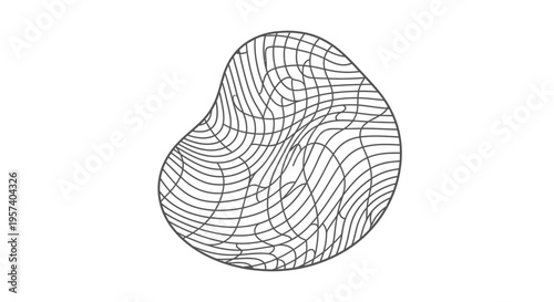 Wireframe illustration of a beanbag chair with a mesh pattern