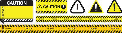 Obraz na plátně Caution Collection of yellow and black frames