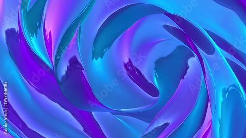 Seamless 3D Blue and Magenta Liquid Swirl Background Loop