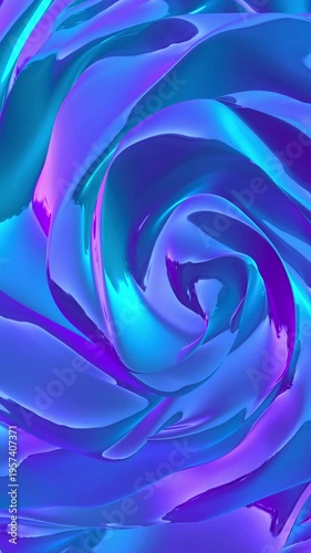 Seamless 3D Blue and Magenta Liquid Swirl Background Loop