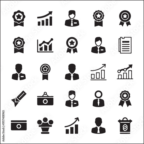 Business and Finance Icon Set Vector Collection for Corporate Design