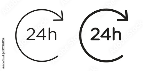 24 hours icon. Simple outline style for web and app. Vector icon