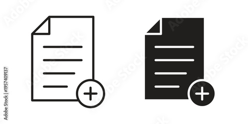 Add document icon. Simple outline style for web and app. Vector icon
