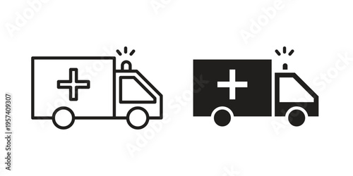 Ambulance icon. Simple outline style for web and app. Vector icon