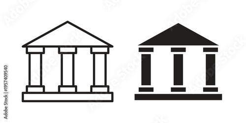 Bank icon. Simple outline style for web and app. Vector icon