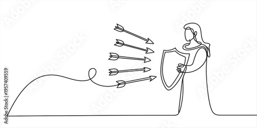 Woman fishing with multiple rods by serene lakeside at sunset