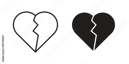 Broken heart icon. Simple outline style for web and app. Vector icon