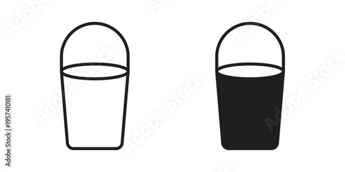 Bucket icon. Simple outline style for web and app. Vector icon