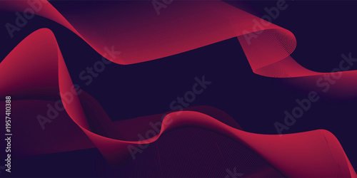 Abstract background with elegant dark navy and maroon dynamic flowing linear waves EPS10