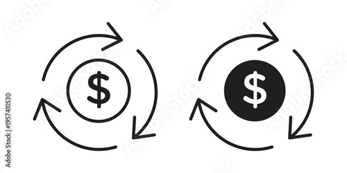 Cash flow icon. Simple outline style for web and app. Vector icon