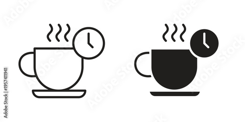 Coffee time icon. Simple outline style for web and app. Vector icon