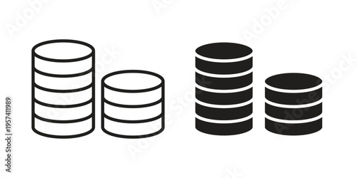 Coins icon. Simple outline style for web and app. Vector icon