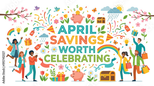 April Savings Announcement with Festive Imagery