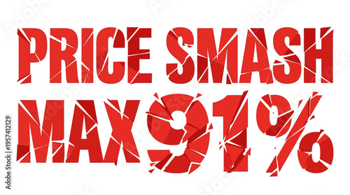 Price Smash Advertising Graphic With Discount Percentage