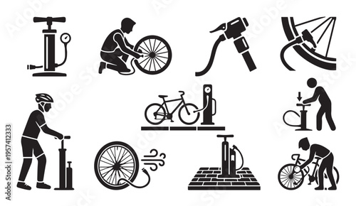 Essential bicycle maintenance and repair activities illustrated
