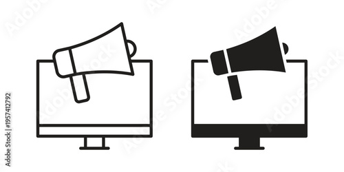 Digital marketing icon. Simple outline style for web and app. Vector icon