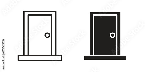 Entrance door icon. Simple outline style for web and app. Vector icon