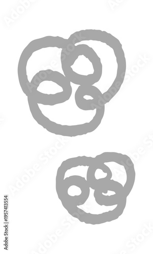 Scribble loop cluster with rough rings