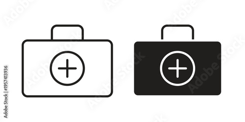 First aid box icon. Simple outline style for web and app. Vector icon