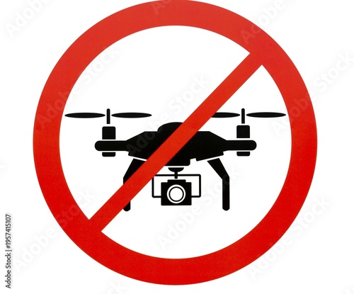 Prohibition sign, Drones prohibited, Osaka, Japan