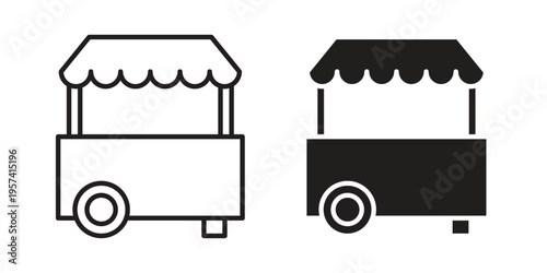 Food cart icon. Simple outline style for web and app. Vector icon