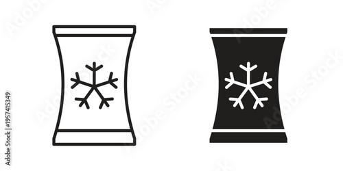 Frozen food bag icon. Simple outline style for web and app. Vector icon
