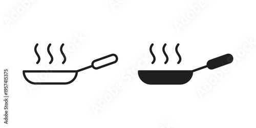 Frying pan icon. Simple outline style for web and app. Vector icon