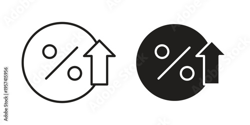 High percentage icon. Simple outline style for web and app. Vector icon