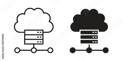Hosting icon. Simple outline style for web and app. Vector icon