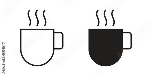 Hot coffee cup icon. Simple outline style for web and app. Vector icon