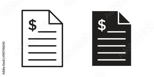 Invoice icon. Simple outline style for web and app. Vector icon