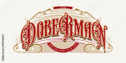 Victorian editable text effect decoration style