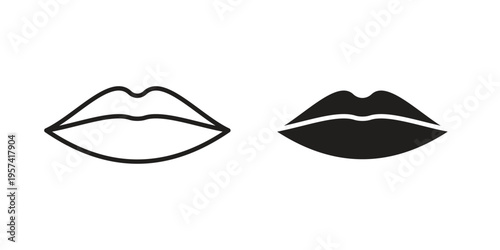 Lips icon. Simple outline style for web and app. Vector icon
