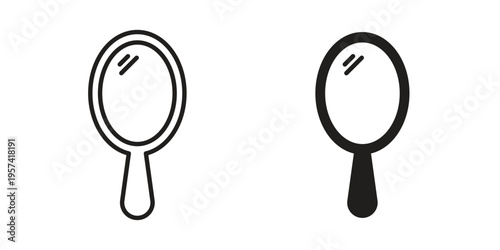 Makeup mirror icon. Simple outline style for web and app. Vector icon