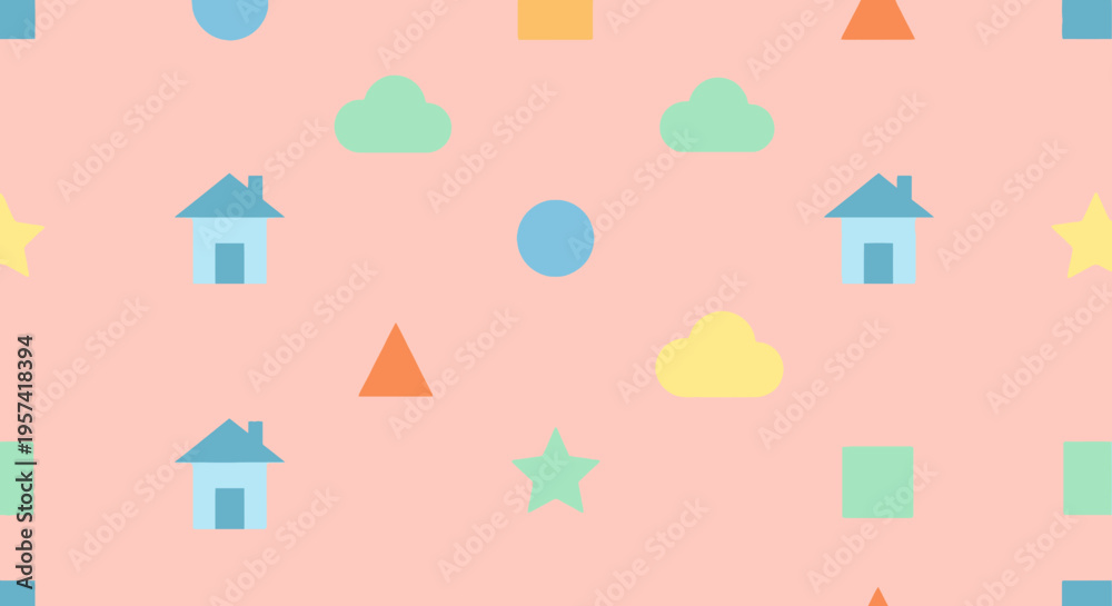 Fototapeta premium Colorful Geometric Shapes Pattern Background.