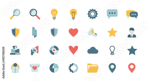 Collection of various business icons.