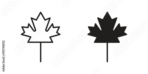 Maple leaf icon. Simple outline style for web and app. Vector icon