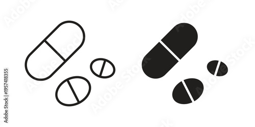 Medicine pills icon. Simple outline style for web and app. Vector icon