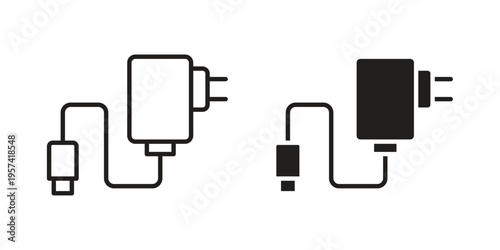 Mobile charger icon. Simple outline style for web and app. Vector icon