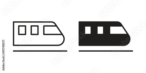 Monorail icon. Simple outline style for web and app. Vector icon