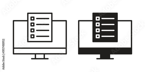 Online exam test icon. Simple outline style for web and app. Vector icon