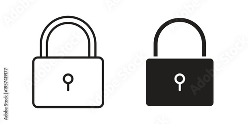 Padlock icon. Simple outline style for web and app. Vector icon