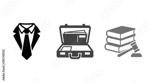 Legal and Business Icons representing Services and Documents