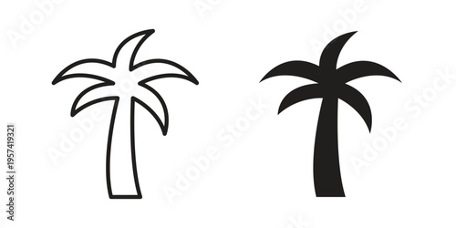 Palm tree icon. Simple outline style for web and app. Vector icon