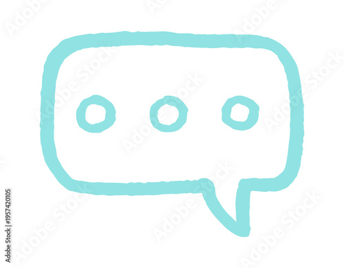 Speech balloon with three dots outline