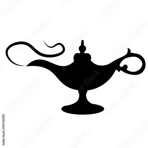 magic genie lamp,  folk tale, magic smoke or vapor, fairy tale,  traditional antique lamp